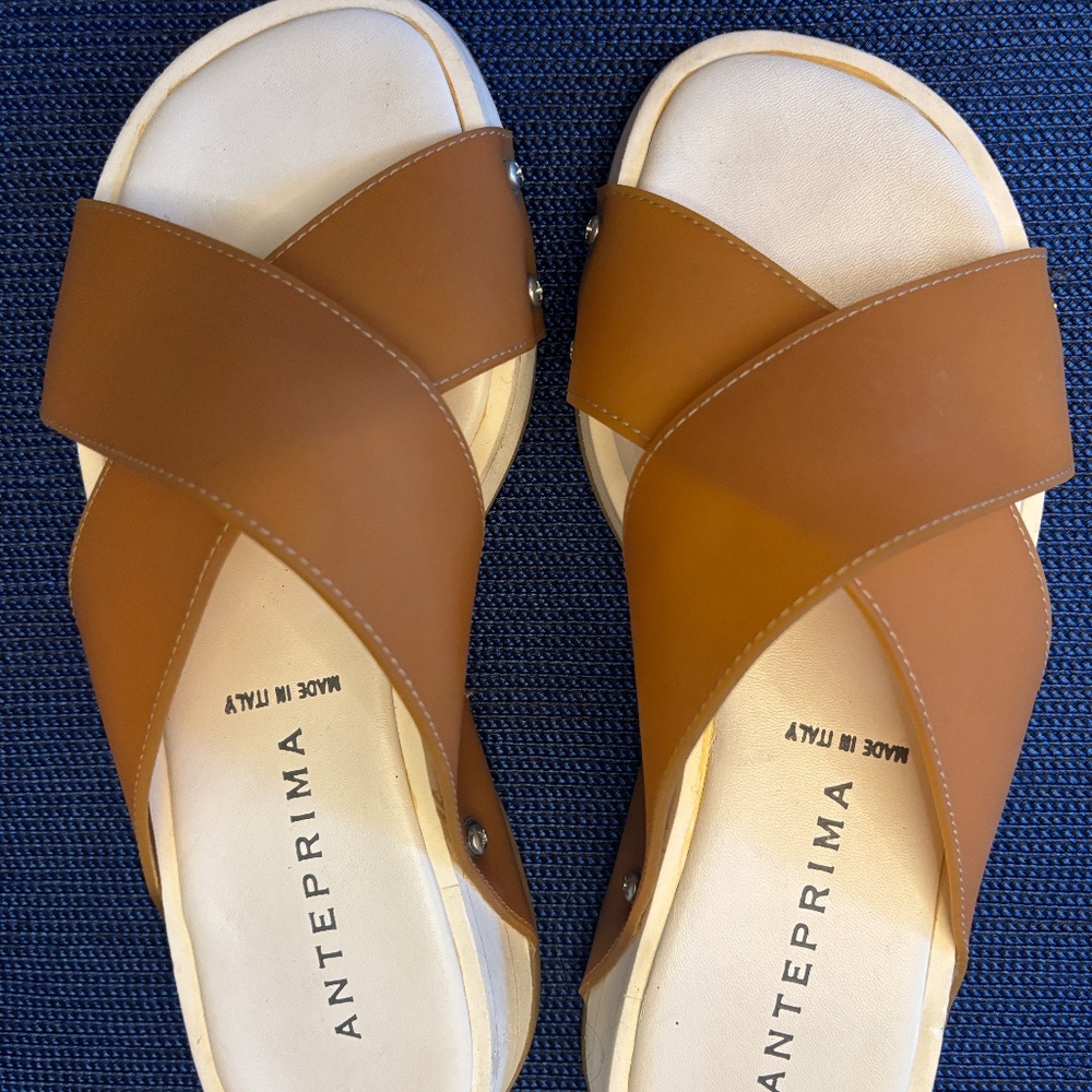 Anteprima vintage never worn rubber and leather slides